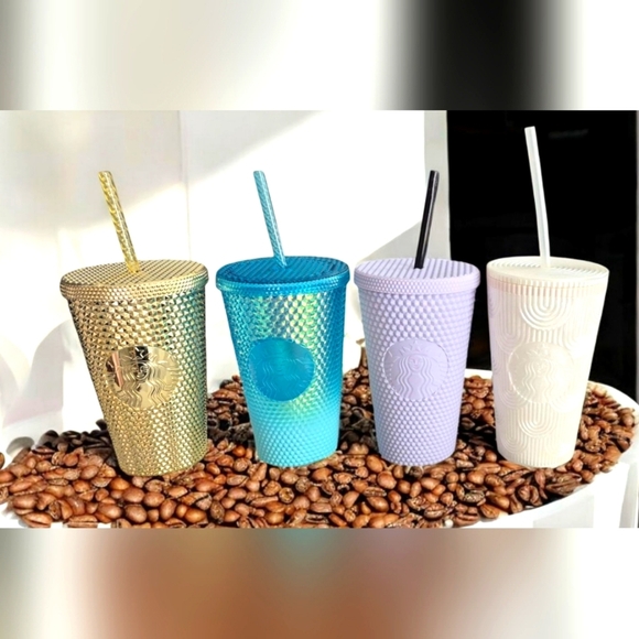Starbucks 16 ounce  Textured Tumblers with Straws Set - Picture 1 of 7